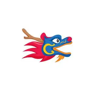 彩色卡通龙头矢量素材