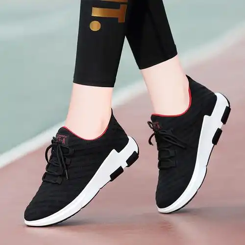 莱卡金顿laikajindun运动鞋女透气网面鞋系带跑步鞋平底休闲鞋女6521