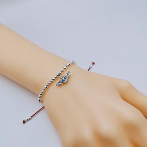 925银军恋手链军旅花领手链饰品礼物情侣手饰编织饰品陆海空武胸标兵