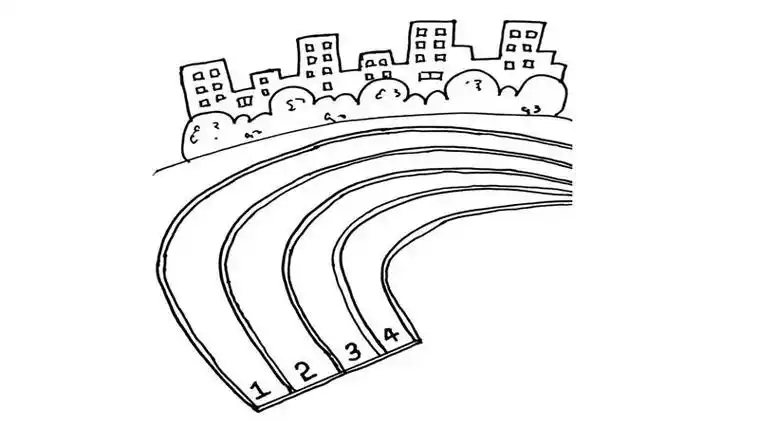 人在跑道背影简笔画 简笔画图片大全-普车都