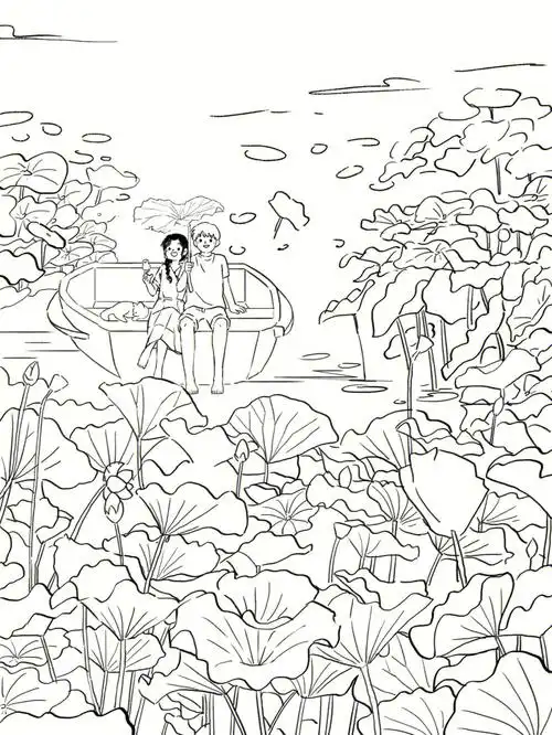 插画步骤分享关于夏天的荷花