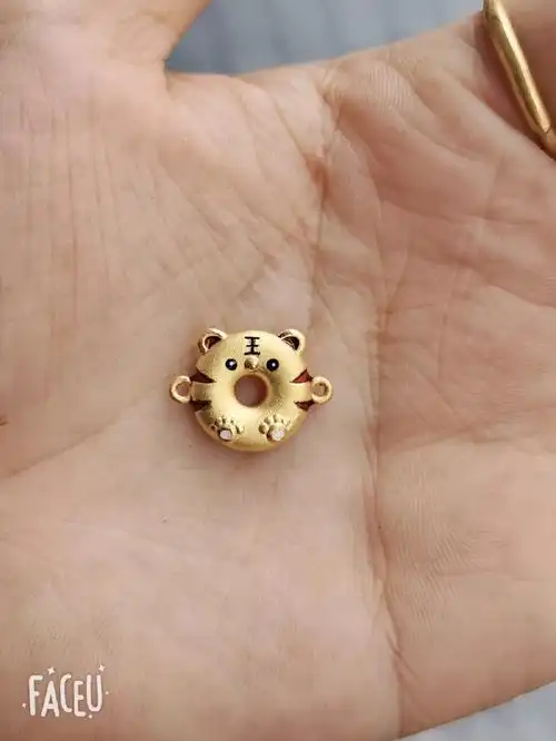 兴隆珠宝足金黄金999老虎牌甜甜圈转运珠