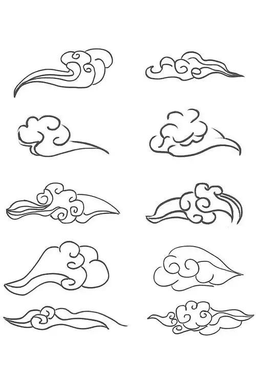 水墨云朵祥云元素