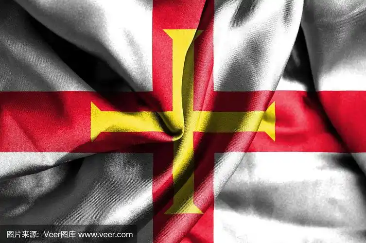 格恩西岛挥舞着国旗