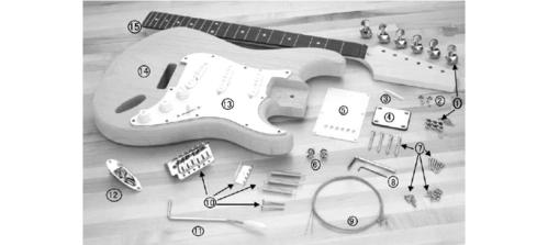 电吉他爱好者e-200组装方法示意图