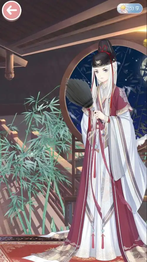 奇迹暖暖 男生 白发 军师 竹子 古风