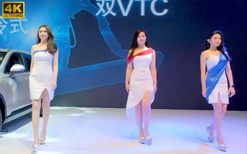 2022年12月,本田展台美女模特走秀右一 南宁车展4k