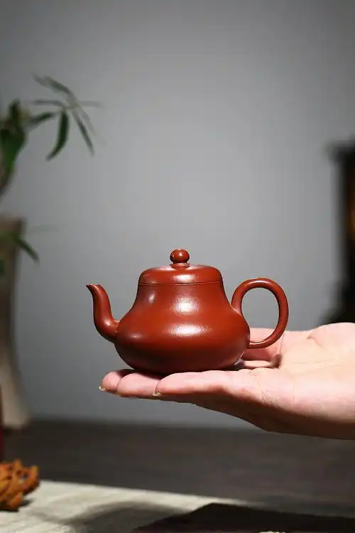 3271宜兴名家全手工君德壶老朱泥紫砂壶 150cc内壁章家用小品壶