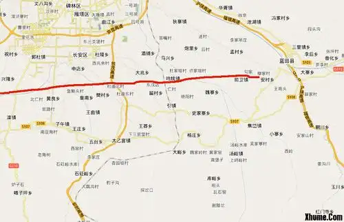 西安南横线走向示意图     ‍