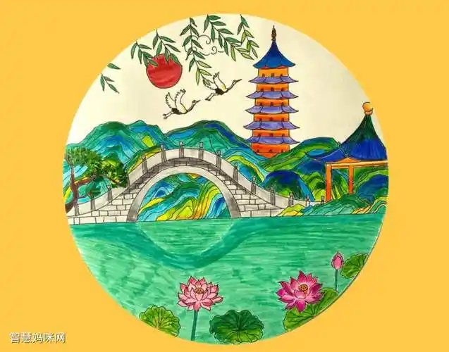 烟花三月下扬州儿童绘画