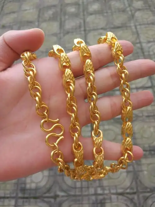 项链足金金项链24k黄金男款瓜子百搭简约大气项链