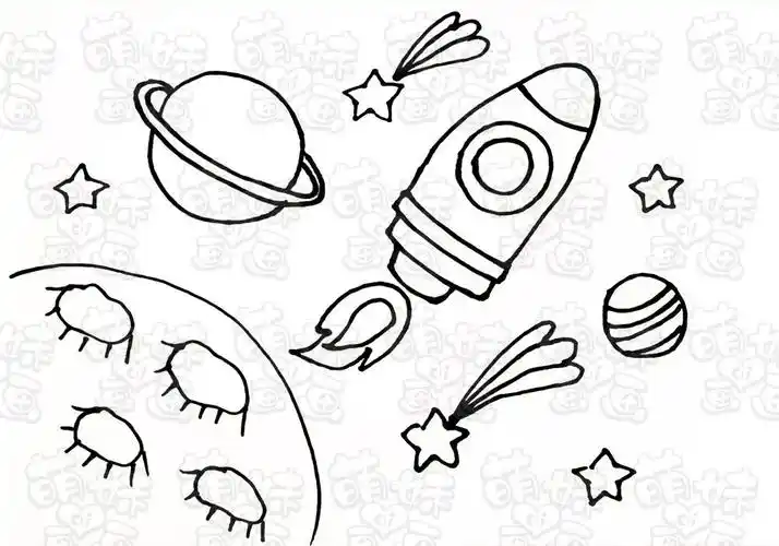 宇宙图片简笔画宇宙图片简笔画图片星球边