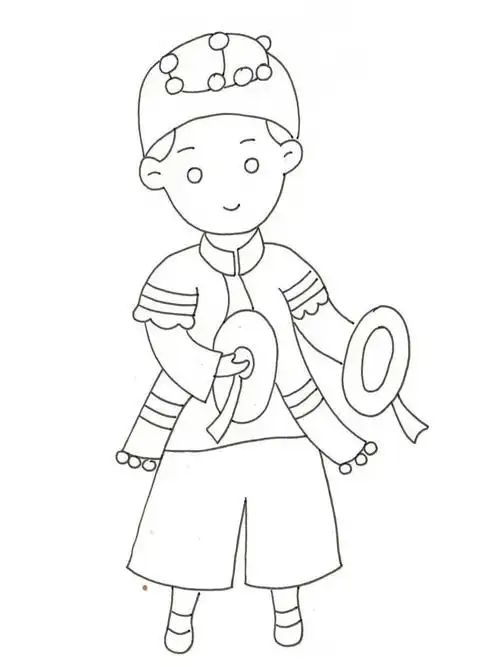 每日分享丨18次 马克笔临摹,56个民族系列——德昂族