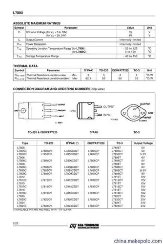 (st原装进口)l7805cv l7815cv马来西亚产地