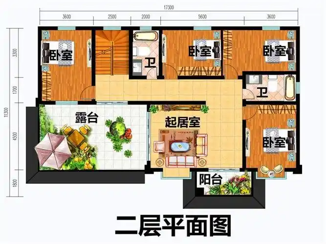 农村二层自建房设计图,占地180平米左右,带车库和锅炉房设计图纸介绍