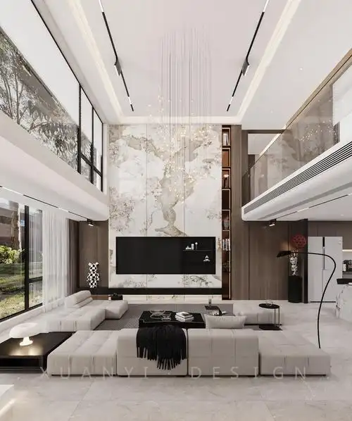客厅挑空轻奢别墅 | 人间理想 ❤-室内设计-拓者设计吧