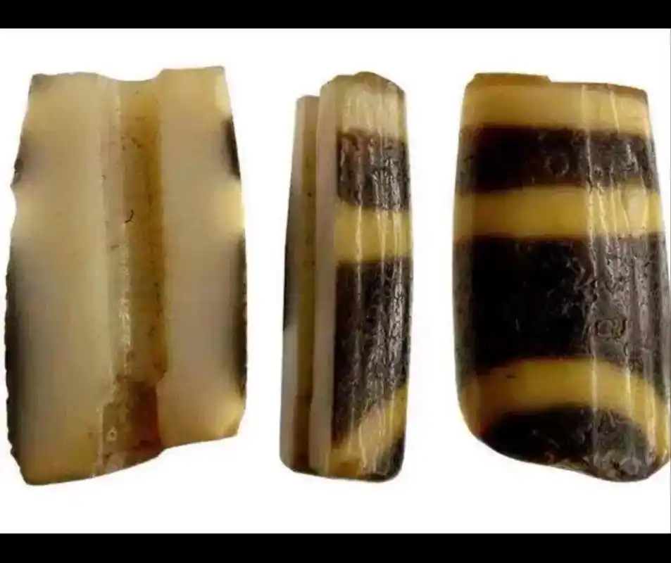 千年至纯老天珠的平立剖面图孔道图