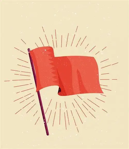 手绘小红旗