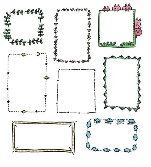 手账边框含线稿