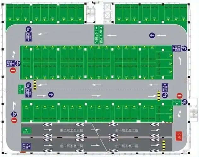 四,停车位划线 贴美纹纸:根据车位,行车线,导向线设计要求的位置,尺寸