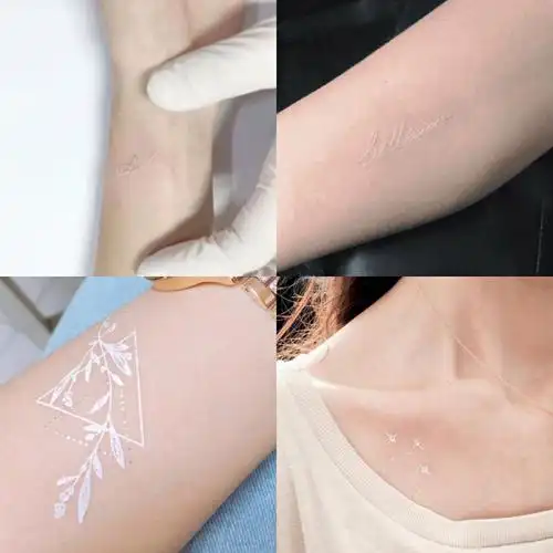 白色纹身随着时间的增长白色的纹身会慢慢代谢最终会代谢成跟肤色差不