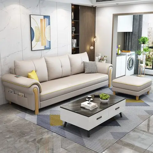 布艺沙发小户型客厅家具三人沙发简约现代北欧科技布小沙发网红款