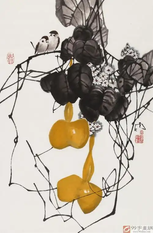 首页 传统水墨 花鸟画 葫芦画 《森林之韵》1987年全国工艺美术展览获