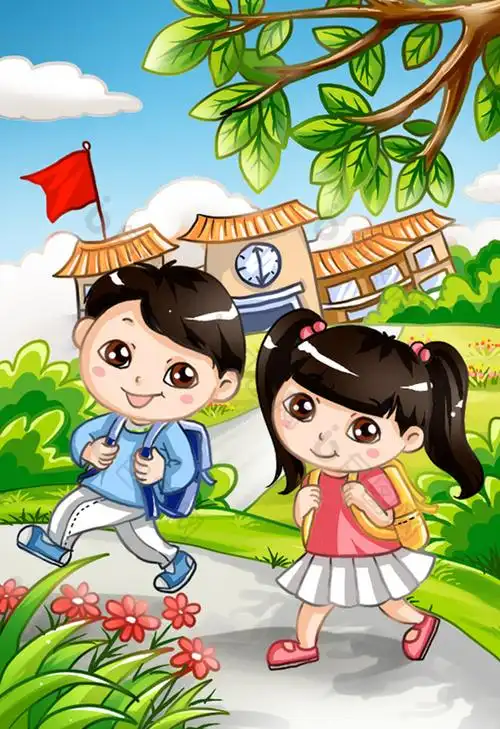 上学啦形象插画图片-包图网