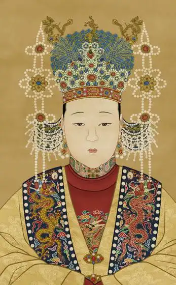 戴凤冠,穿霞帔的明朝皇后