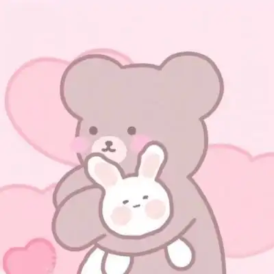 卡通小熊和兔兔的情头高清超萌可爱手绘小熊兔兔情头图片