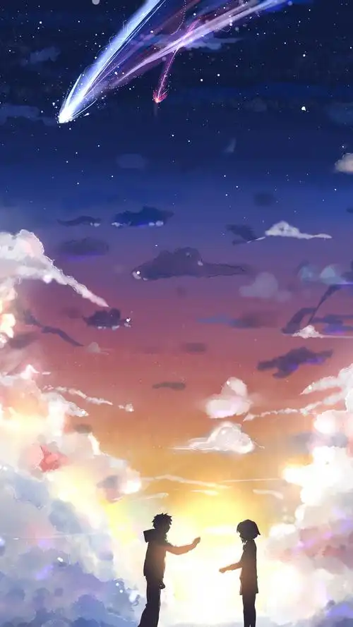 你的名字黄昏彗星云风景宫水三叶立花泷4k手机壁纸竖屏