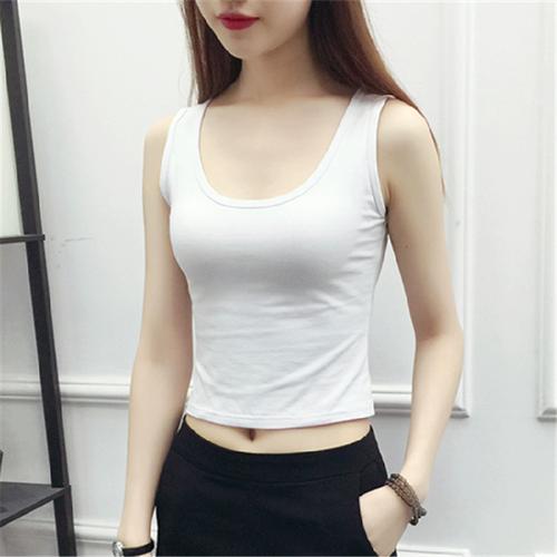 夏季新款纯棉女士露肚脐吊带健身高腰紧身短款瑜伽运动打底小背心