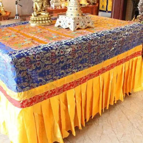 桌布藏传佛教用品十字桌围桌套三面布料供桌藏饰桌布