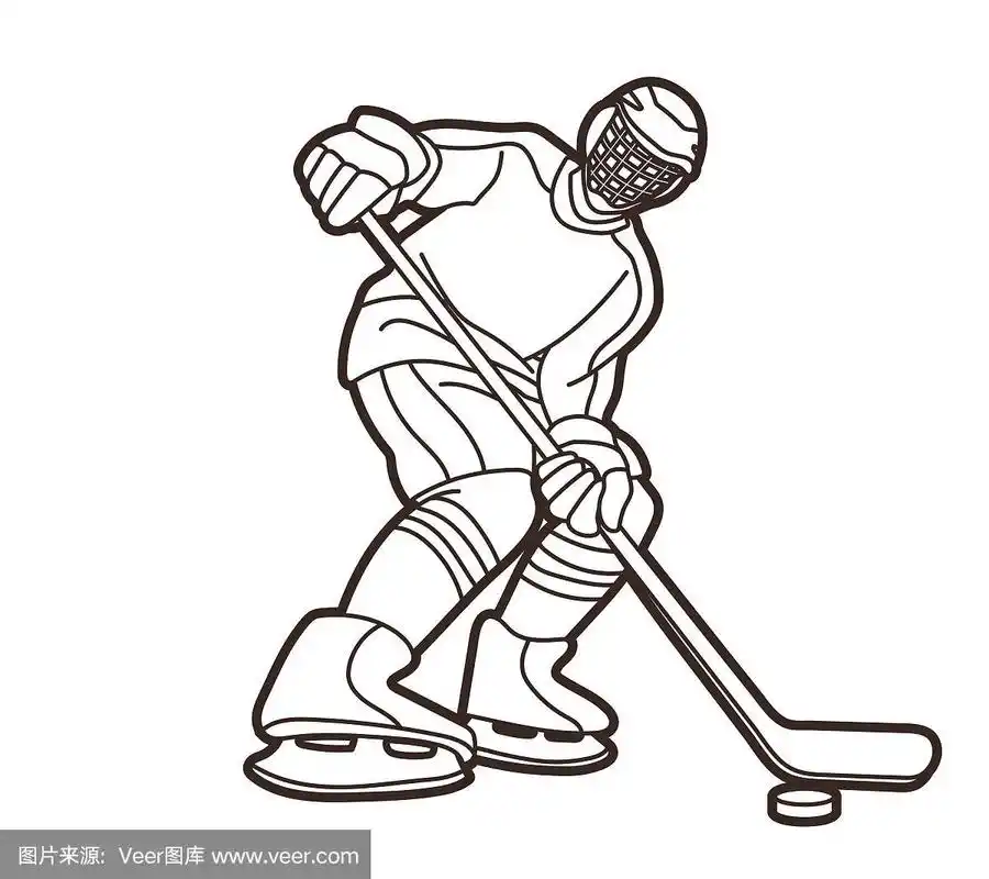 冰球运动员卡通动作图形