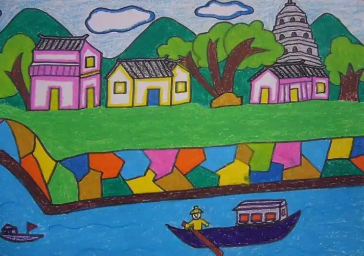 美丽家乡儿童简笔画画