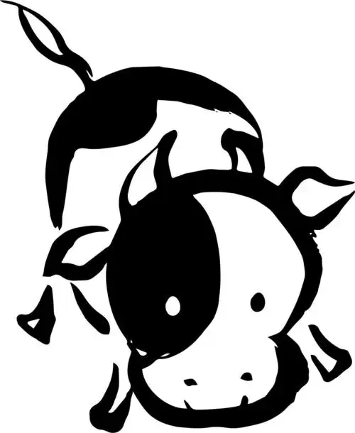 激光啄木鸟雕刻素材之水墨牛