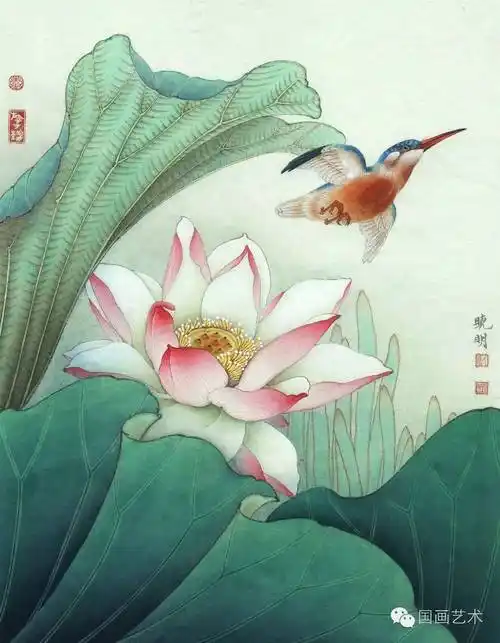 名家画荷李晓明工笔荷花欣赏