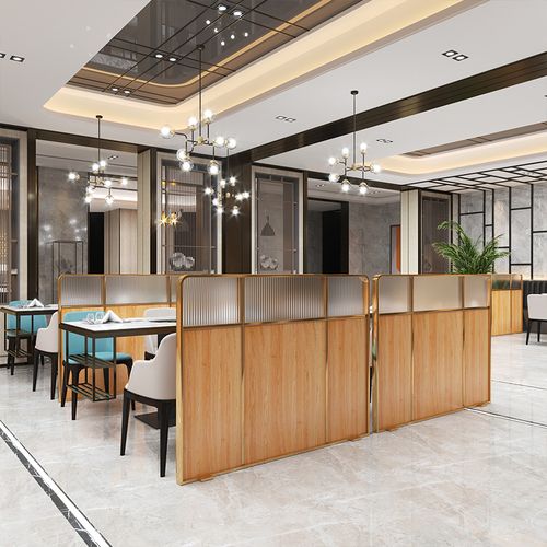 定制长虹玻璃隔断轻奢餐厅不锈钢矮卡座隔断饭店火锅店过道挡板长虹