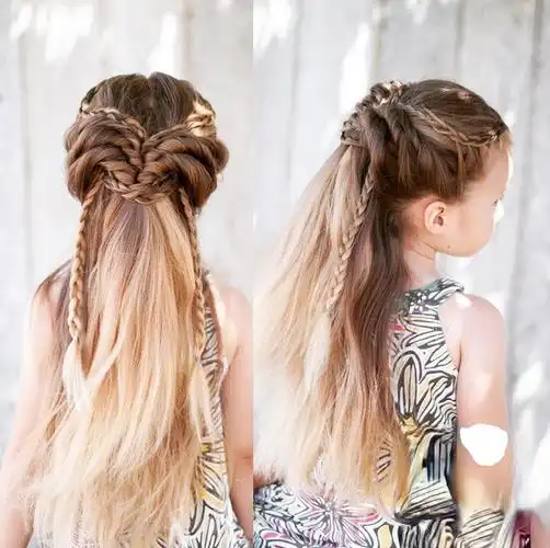 【图】夏季儿童编发盘发大全 小女孩长发编发图片_时尚发型_发藏网