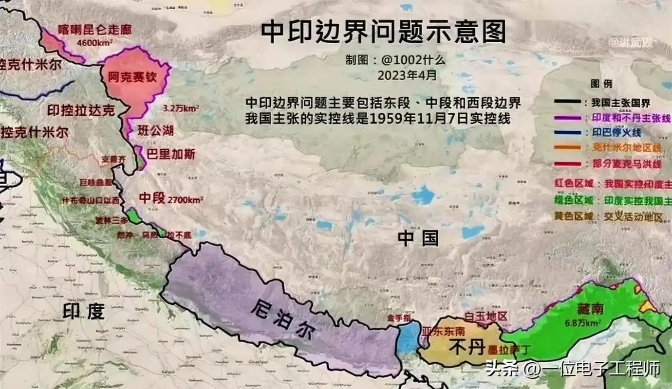 中印边界问题示意图