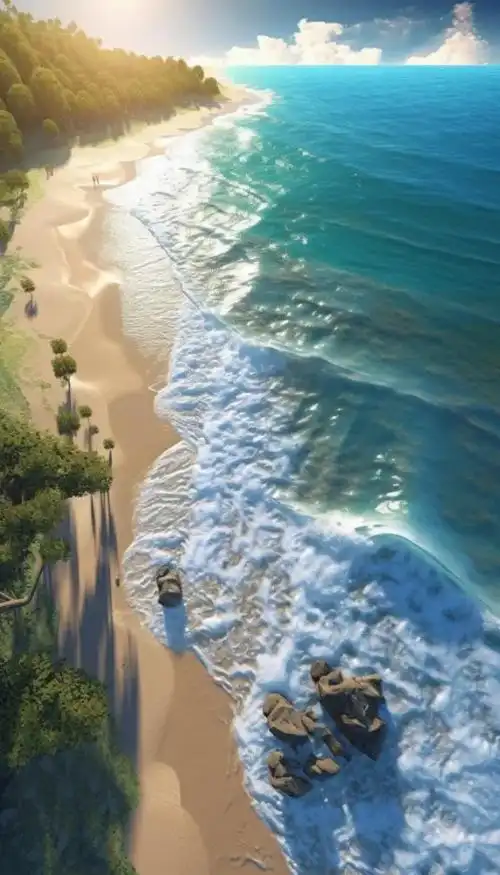 海岛自然风光大海航拍沙滩摄影图