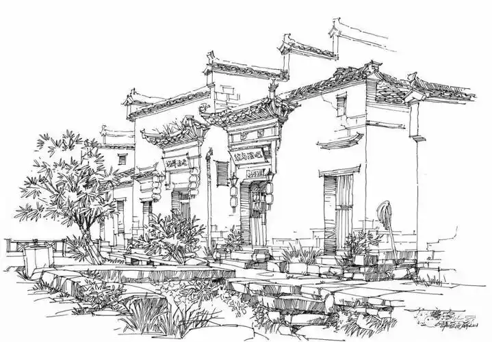之八▲屏山写生之九表达即通过手绘的方式传达绘画者对建筑景观的理解