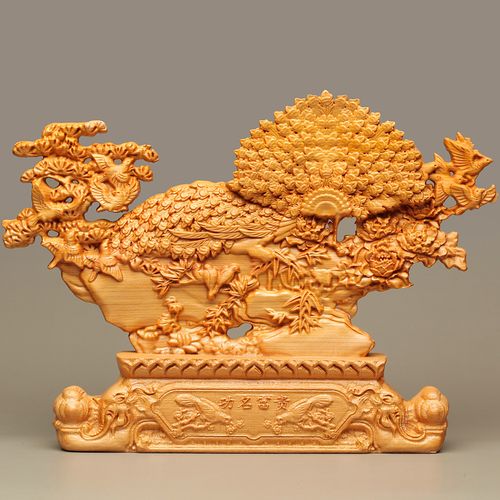 崖柏黄杨木摆件功名富贵大师镂空香味工艺品适用办公室一件批发
