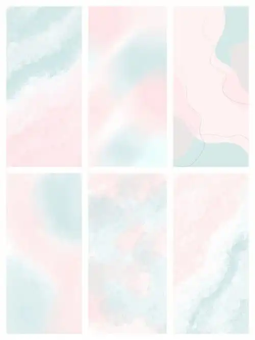 第39期粉绿撞色马卡龙配色晕染壁纸