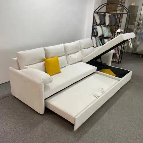 米白色科技布客厅组合款沙发床