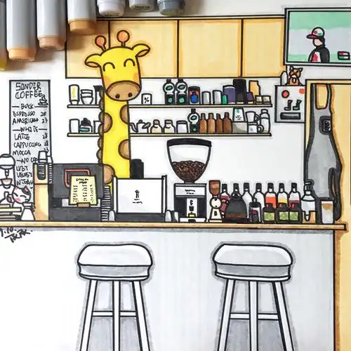 手绘咖啡厅:sonder coffee