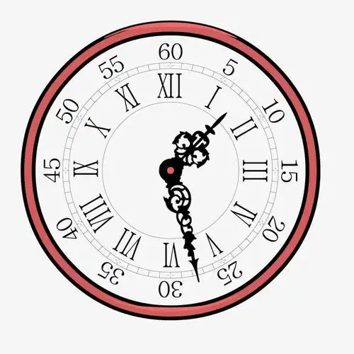 矢量圆形红色边框复古表盘免抠素材免费下载_觅元素51yuansu.com