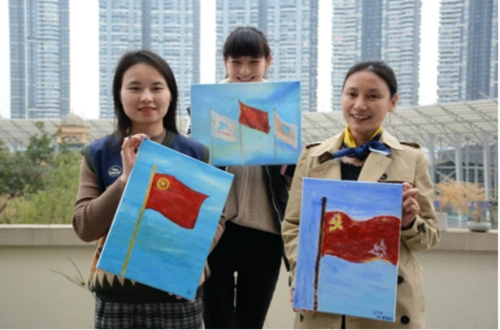 三八节,建筑央企女职工共绘建党100年献礼工程为党庆生