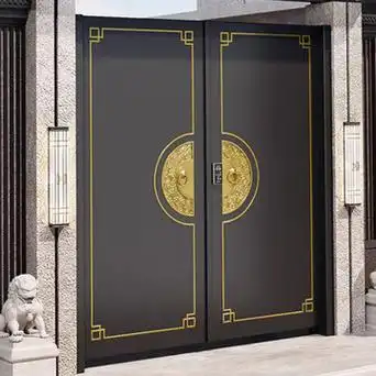 豪华别墅大门铸铝门乡村庭院防盗门进户门农村自建房庭院门双开门