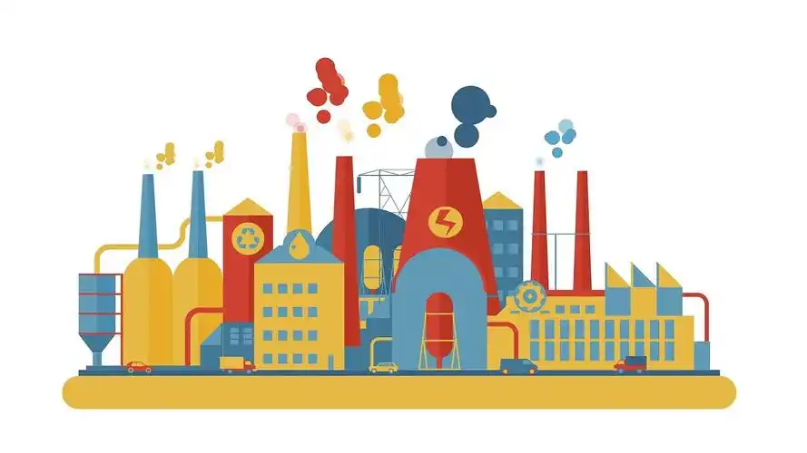 卡通扁平矢量工厂建筑厂房工业化汽车gif动态图工厂元素[gif]